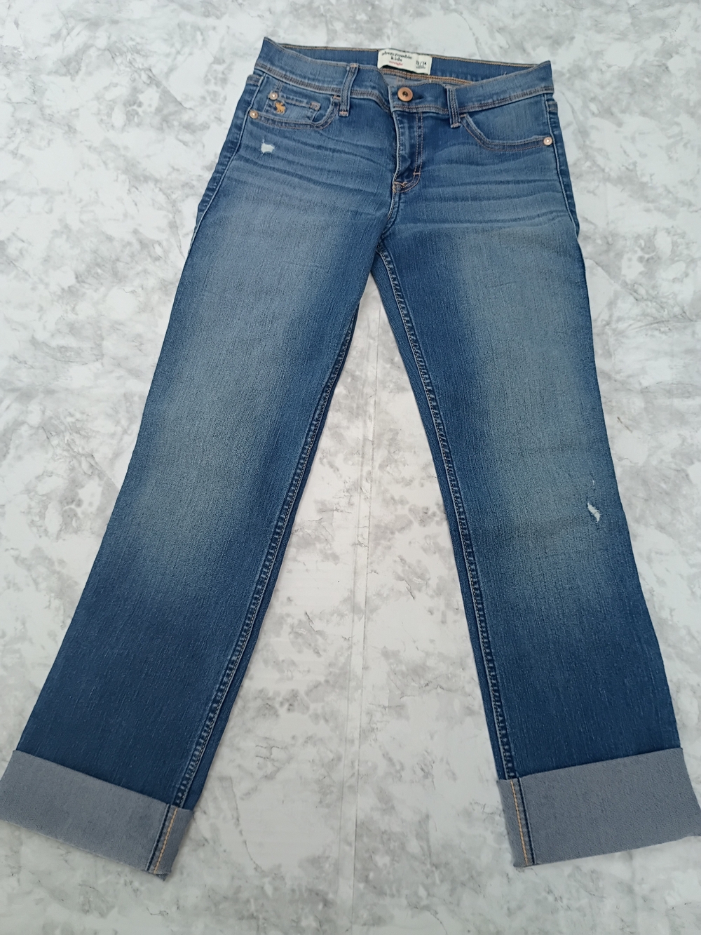 abercrombie kids Medium Blue Boyfriend Cuffed Jeans